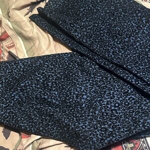 Mesmerize women’s Blue and Black Leopard Print Straight Leg Pants